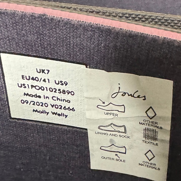 NWT Joules Molly Welly Rain Boots Women's Mid Calf Purple Brown Cheetah Print - Picture 8 of 8